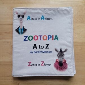 Zootopia A To Z Animal Fabric Cloth Kid Story Book by Rachel Nieman Alpaca Zebra